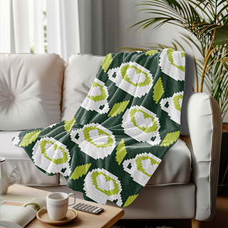 Matcha Tea Print C2C Crochet Blanket Pattern