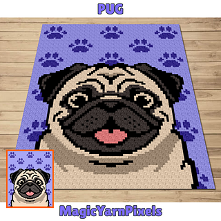 Pug C2C Crochet Blanket Pattern