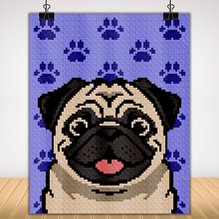 Pug C2C Crochet Blanket Pattern