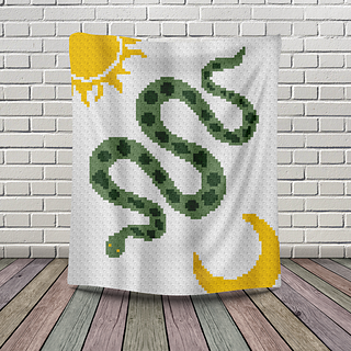 Snake Blanket C2C Crochet Blanket Pattern