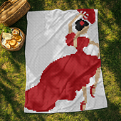Red Flamenco Dancer C2C Crochet Blanket Pattern