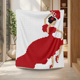 Red Flamenco Dancer C2C Crochet Blanket Pattern