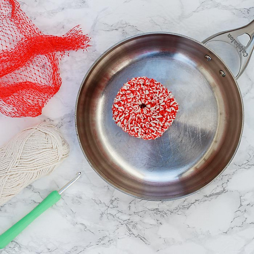 Upcycled Produce Bag Pot Scrubbers photo 5