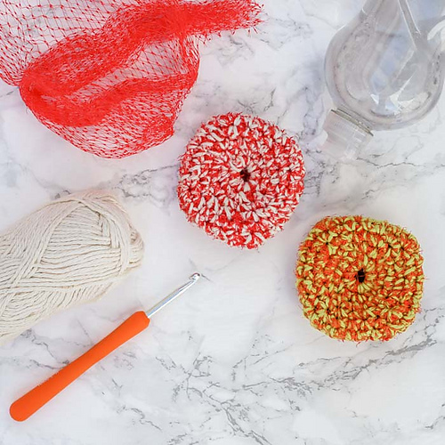 Upcycled Produce Bag Pot Scrubbers photo 1