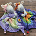 Lovey Blanket Sleepy Rainbow Unicorn pattern 