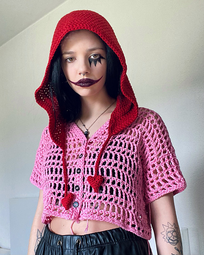 andmary ♡ Angel crochet hood tops ANDMARY】Angel crochet hood tops