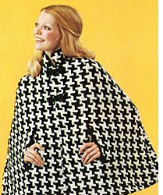 houndstooth cape coat