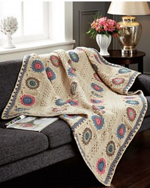Ravelry Squares and Stripes Afghan pattern by Mary Maxim