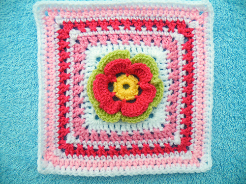 Multi colour flower blanket square photo 5