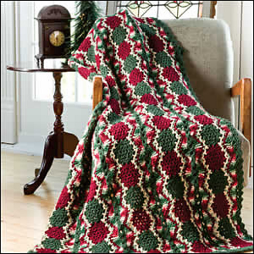 Ravelry Vintage Christmas Throw pattern by Katherine Eng
