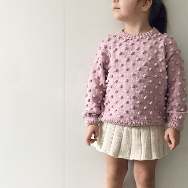 pink popcorn sweater