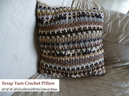Scrap Yarn Crochet Pillow photo 2