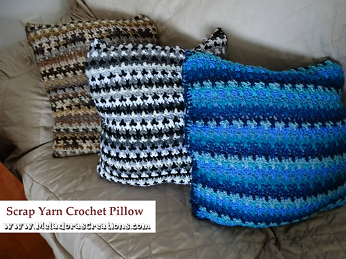 Scrap Yarn Crochet Pillow photo 1