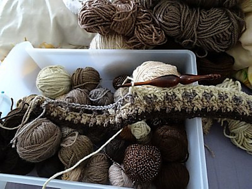 Scrap Yarn Crochet Pillow photo 6
