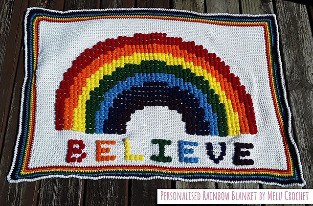 personalised rainbow blanket