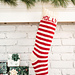 White & Red Striped Stocking pattern 