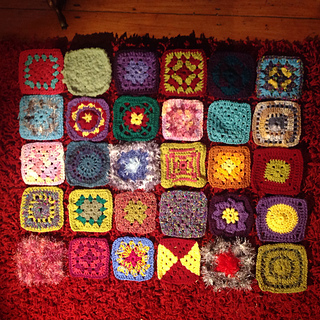 The first 30 squares ready for joining