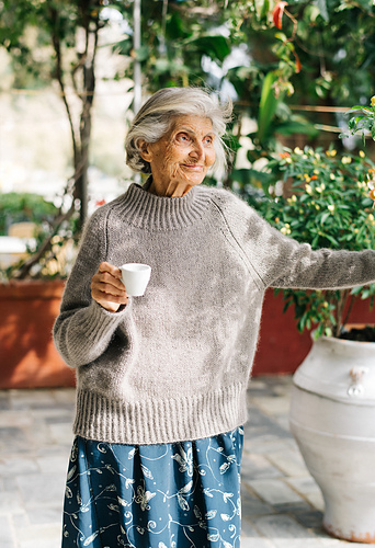 DECEMBER MAY ホワイト セーター M VINCENT ET MIREILLE（ヴァンソン エ ミレイユ） 8ゲージ 畦編み