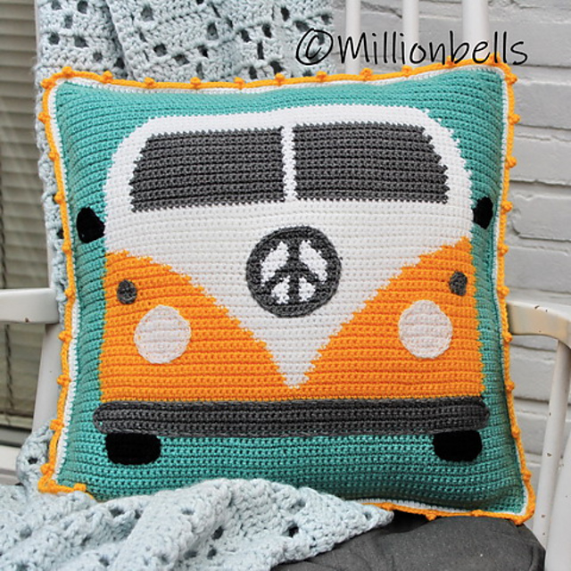 Ravelry: Pillow Cover Classic Camper Van pattern by Millionbells