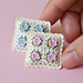 Dollhouse pillow with flowers pattern 