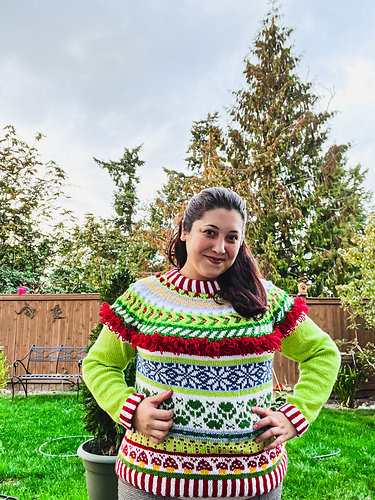 Snøfnugg-glede Genser (Stygge julestrikk) - byMonica1985