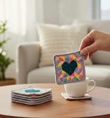 Mockup for display- actual crocheted sample shown in photos. 