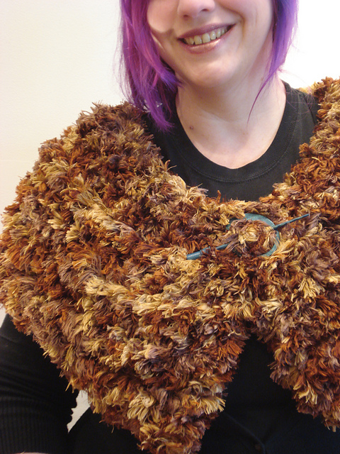 knitted fur shawl
