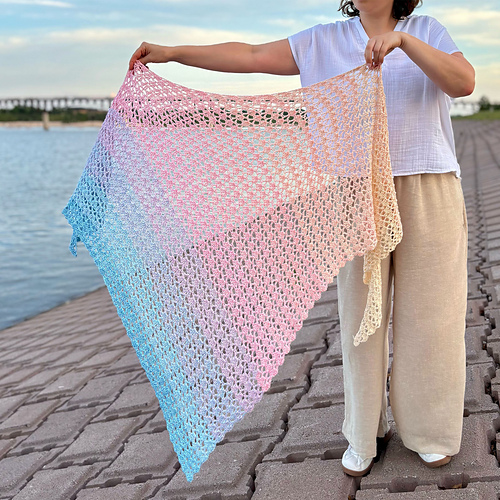 Pink Blue Shawl
