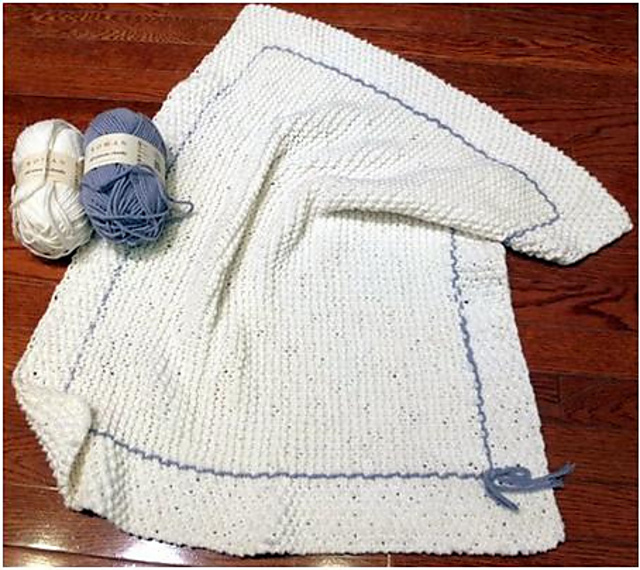 Ravelry Super Simple Seed Stitch Blanket pattern by Little England