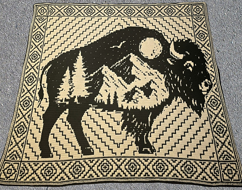 Brutus the Bison mosaic buffalo blanket
