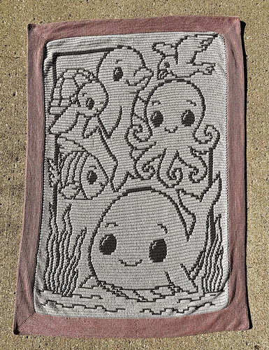 Undersea Friends mosaic baby blanket