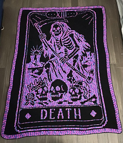 Death Tarot Card mosaic blanket