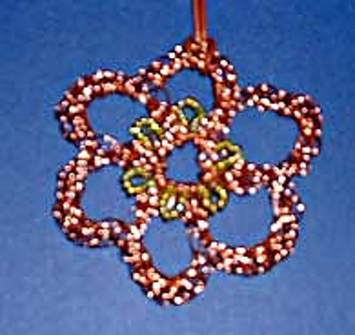 Beaded Wire Daisy Pendant 