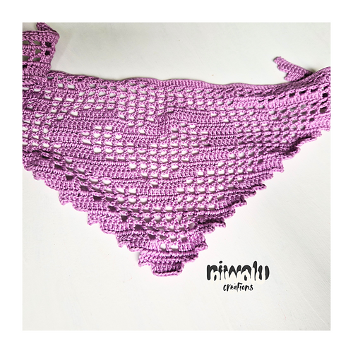 Filet crochet heart bandana