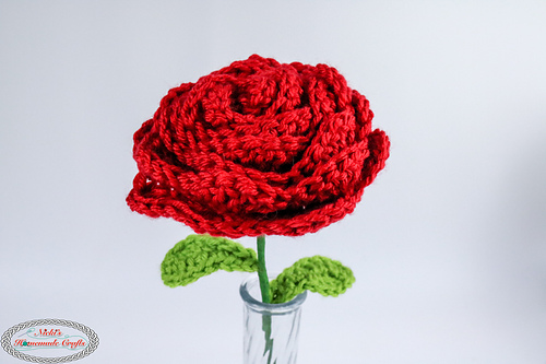 Rose with wired Stem & Leaves photo 2