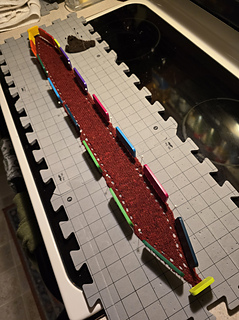 Example of aggressive block for the lay-flat look. Photo and test credit to @tuna_knits