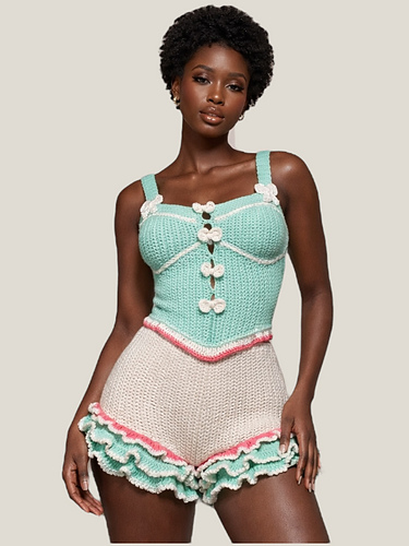 Cute Ruffle Bow Corset Top