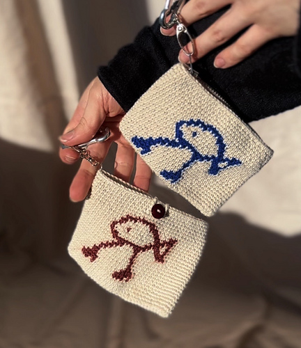 Fish in High Heels Crochet Coin Purse/Wallet