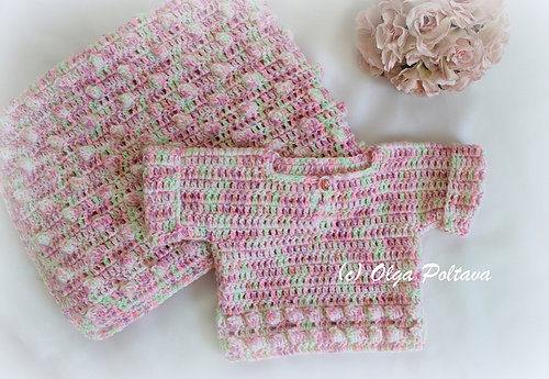 Popcorns Baby Sweater and Blanket photo 2