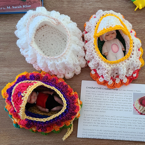 Ravelry Crochet Doll Cradle/Purse pattern by PJ Allen