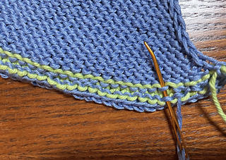 I did a Bickford type snugging up stitch on the WS purl bumps to mitigate the edge roll. 