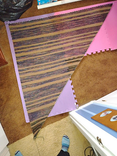 Horrible pic of my messy spare room. I’m only using this to keep track of how I block(ed) it.