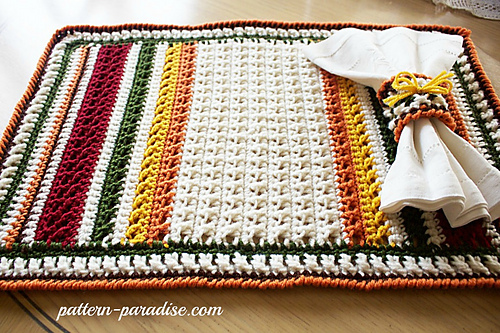 X Stitch Harvest Placemat & Napkin Ring photo 3
