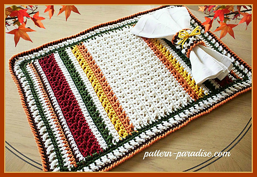 X Stitch Harvest Placemat & Napkin Ring photo 1