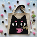 Black cat with a cup Bag pattern