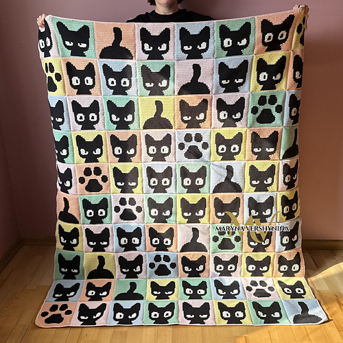 Cute black cat blanket