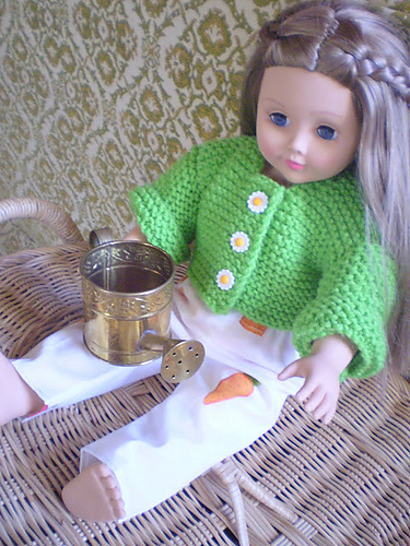 Garter Stitch Cardigan fits 18" Dolls photo 5
