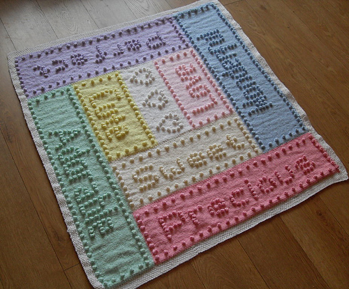 Ravelry: Sweet Dreams Bobble Baby Blanket Words pattern by Peach. Unicorn