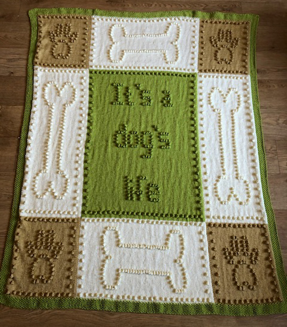 knitted dog blanket