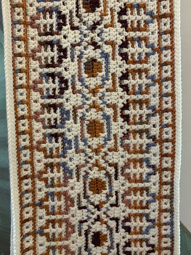 Mosaikkstrikk-sjal med øye - Hook Hub